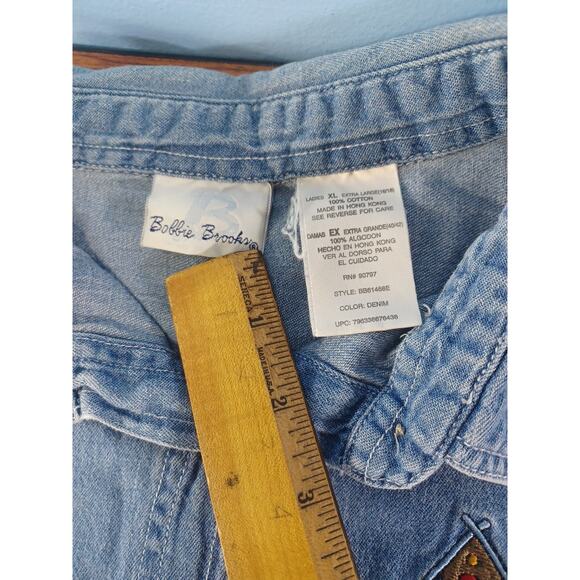 Vintage Bobbie Brooks Halloween Scarecrow Pumpkins Embroidered Fall Autumn XL - Picture 8 of 10